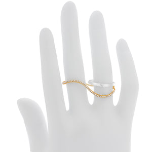 Two Finger Diamonds Ring, Double Finger Diamond Ring. 2 tone ring: diamonds wave 18K rose  & white gold  engagement ring  .
