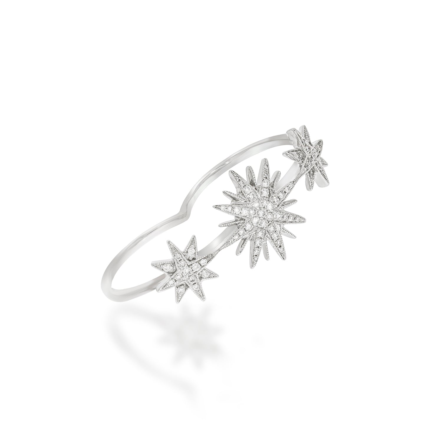 Two Finger Diamonds Ring - Double Finger Diamond Ring - 3