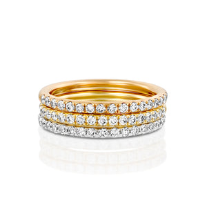 RNT11636-0.28 Carat women half eternity Wedding ring in 18k white red or yellow gold 1.7 MM