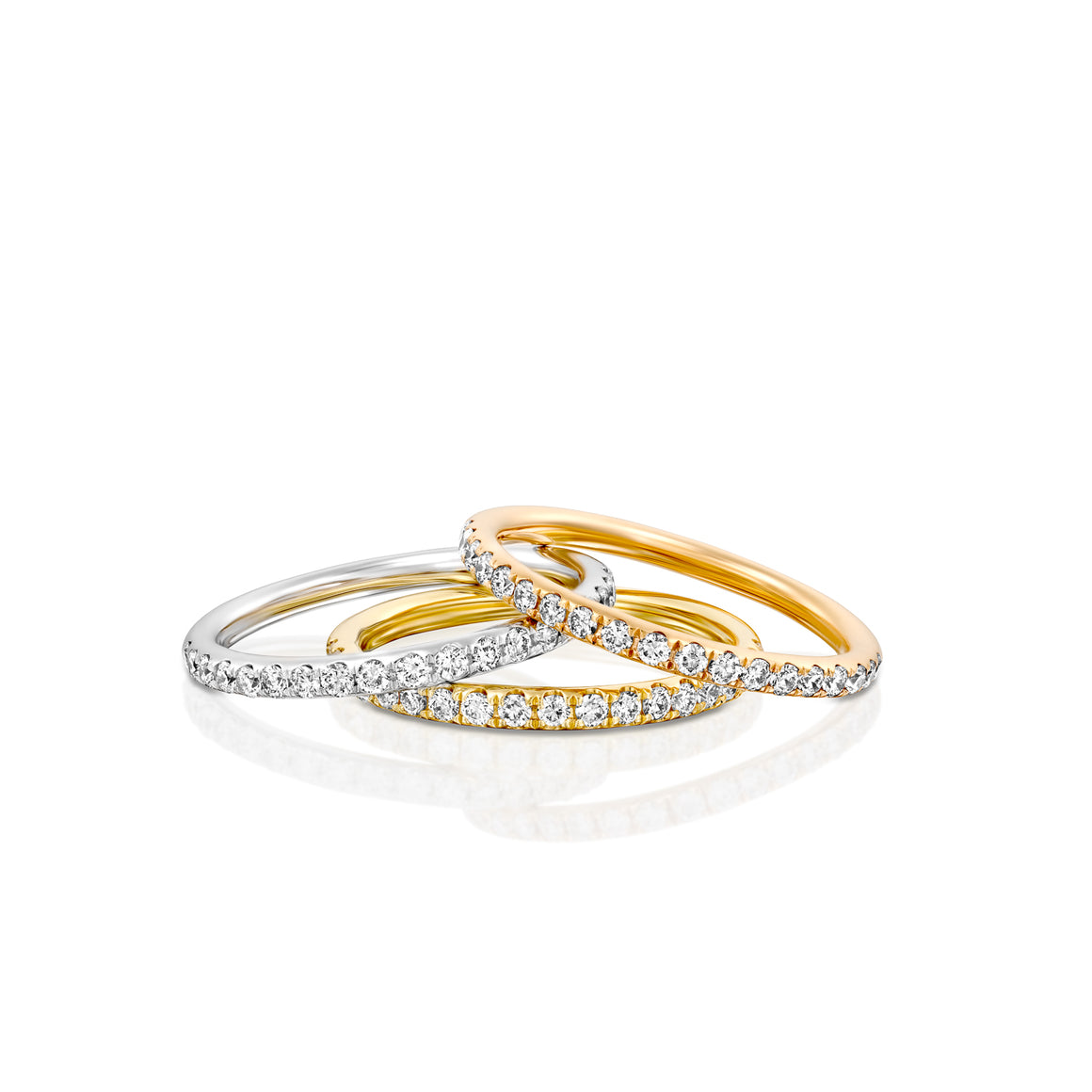 RNT11636-0.28 Carat women half eternity Wedding ring in 18k white red or yellow gold 1.7 MM