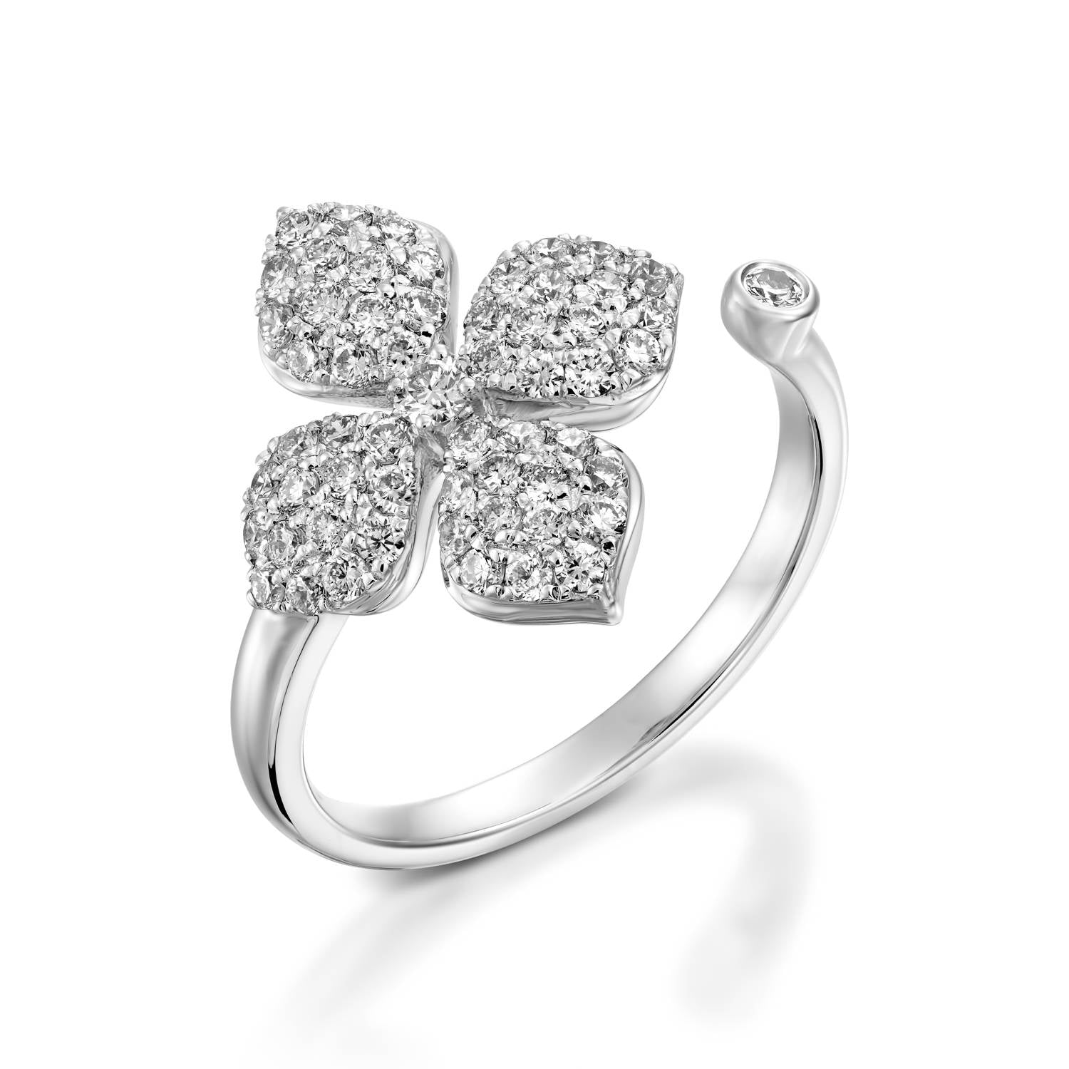 Color Blossom Ring, Yellow Gold, White Gold And Pave Diamond