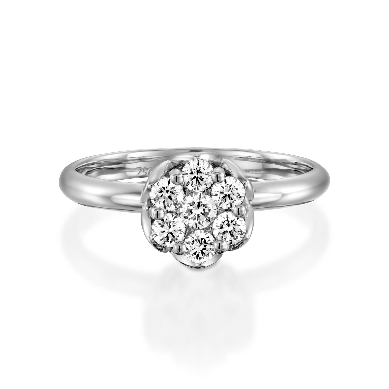 Custom White Gold Diamond Cluster Ring – Shaesby Designs