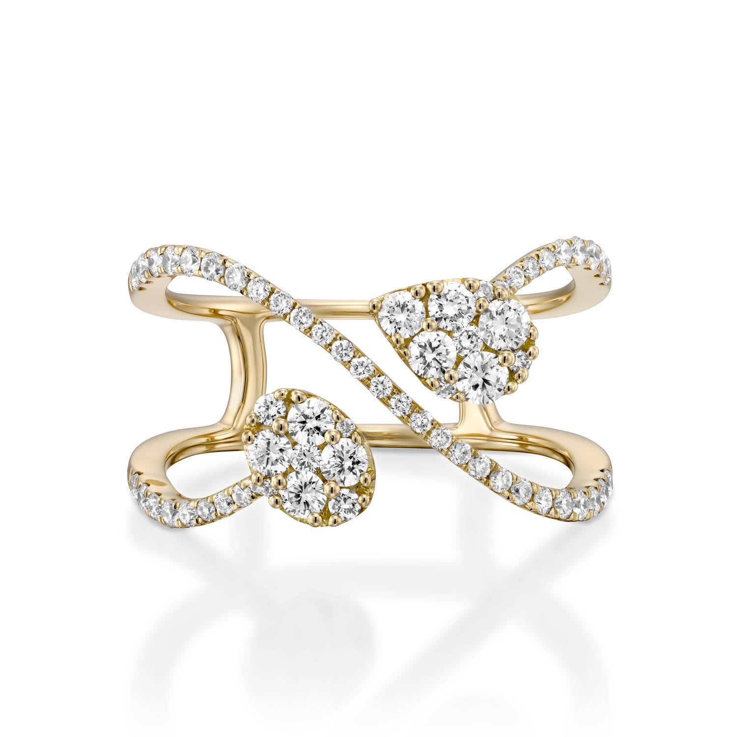 RNR18238-Unique women engagement ring Double diamond ring - Olivacom