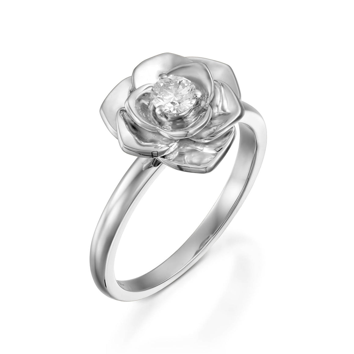 flower ring -  diamond engagement ring 