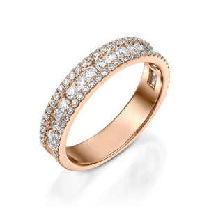 RNT12696-Rose gold diamond wedding band for her