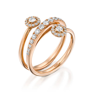 RTU0100-18K Rose Gold diamond Spiral Ring