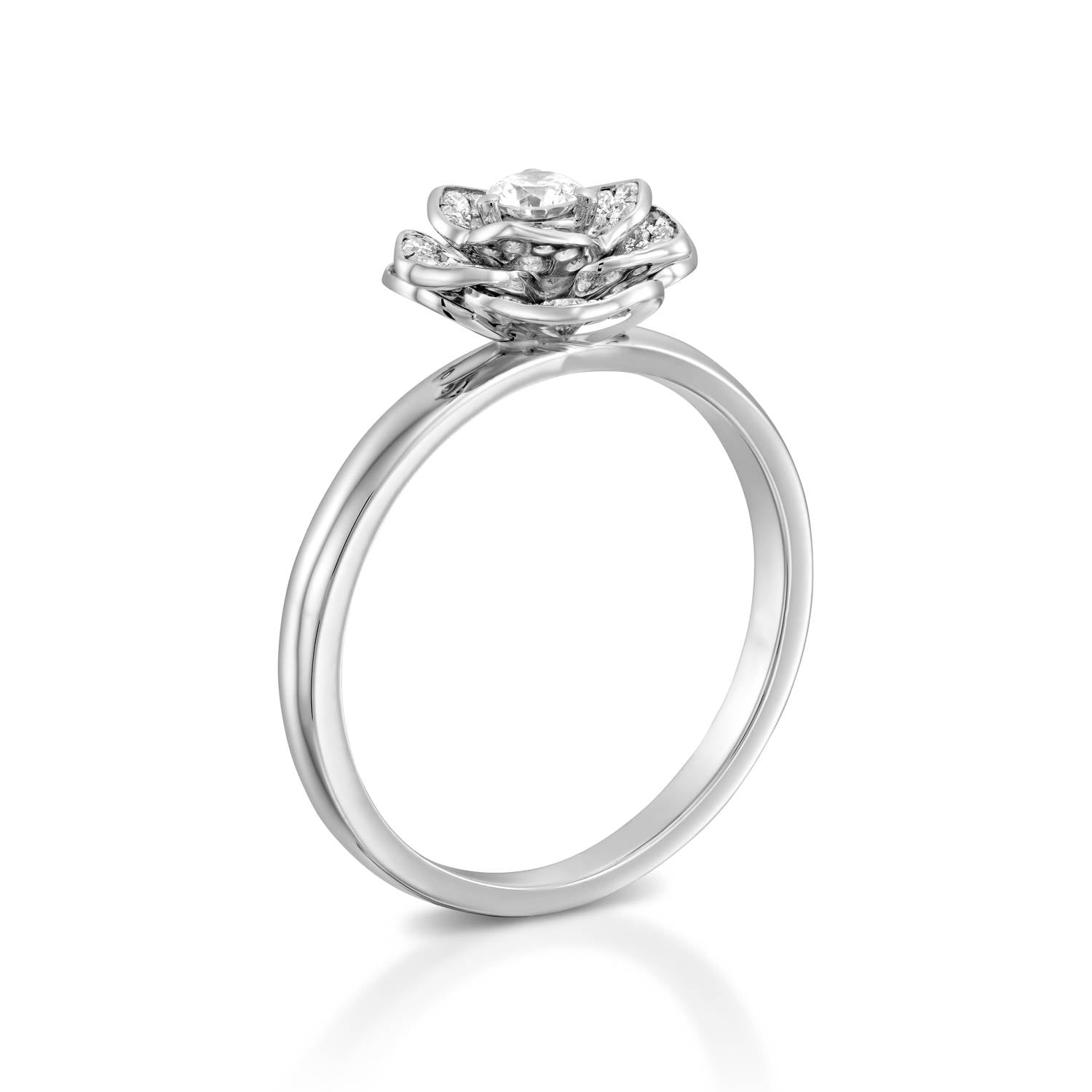 RNR18238-Unique women engagement ring Double diamond ring - Olivacom