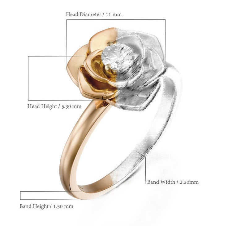 Brilliant Rose by Fire Light Lab Grown 14K Gold 1.15cttw Diamond Ring -  QVC.com