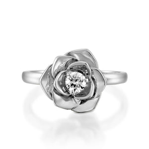 ROF102-0.18 Ct rose diamond floral engagement ring