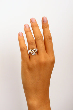 ROF101-Nature inspired butterfly diamond ring for women