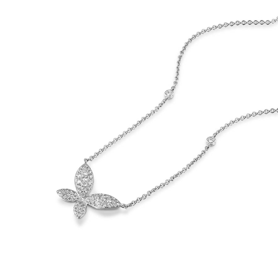 P3853-Natural Diamond butterfly pendant