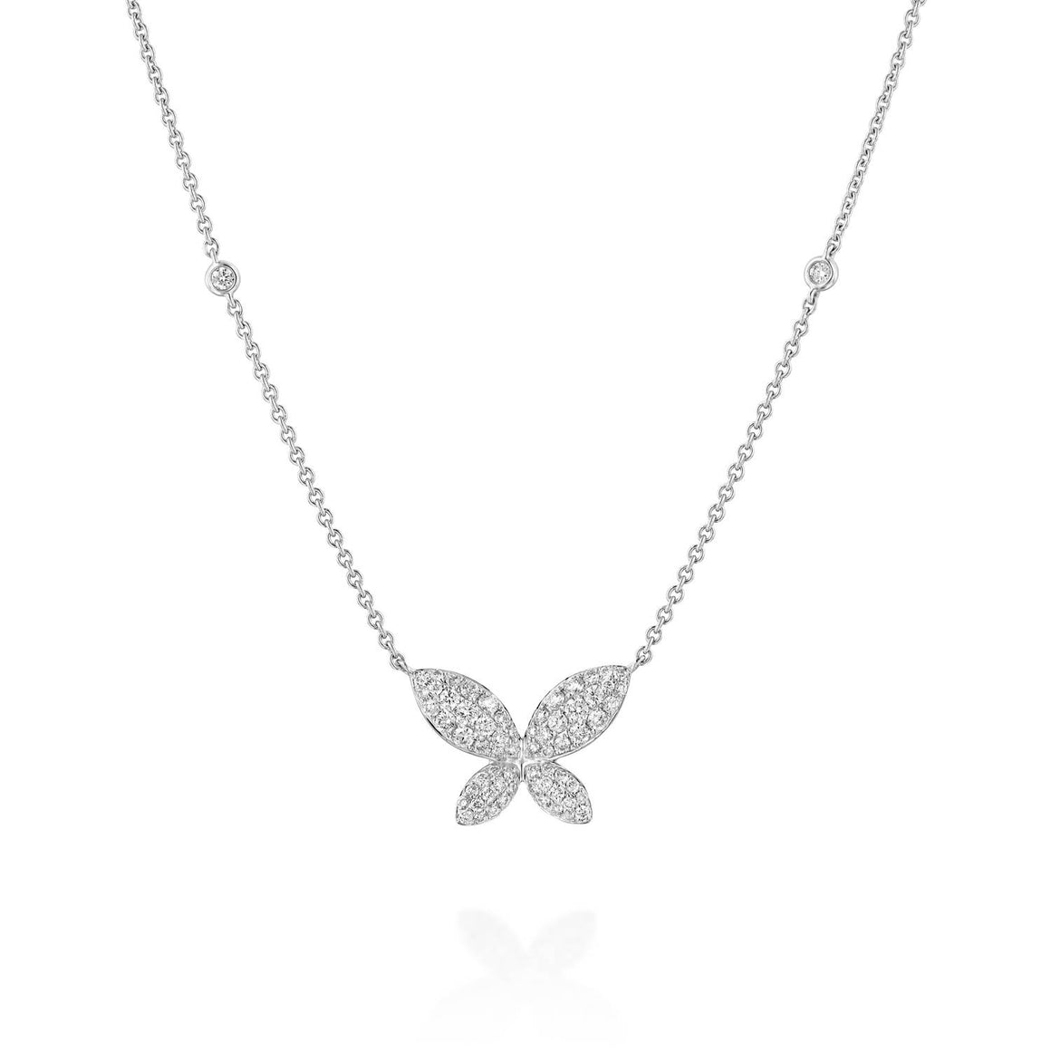 P3853-Natural Diamond butterfly pendant