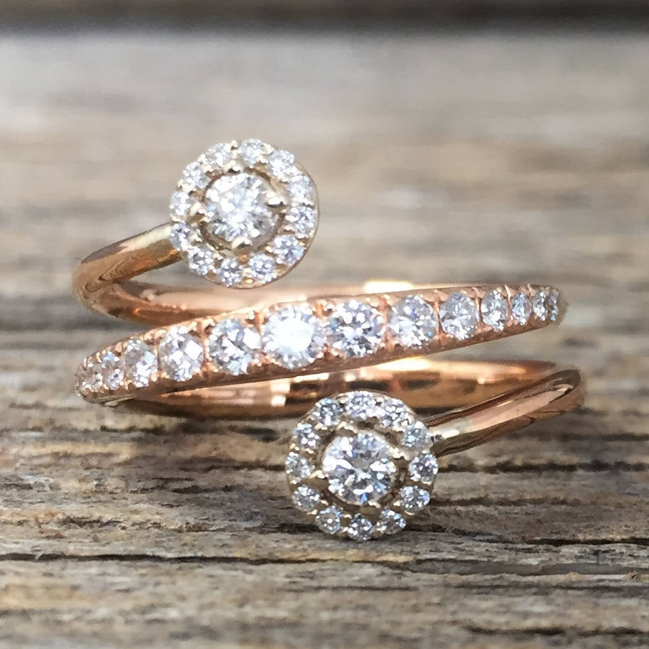 Diamond Spiral Pear Ring - Lexie Jordan Jewelry